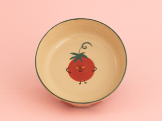 Pan Pomidor - miska z zielonym rantem 16,5 cm