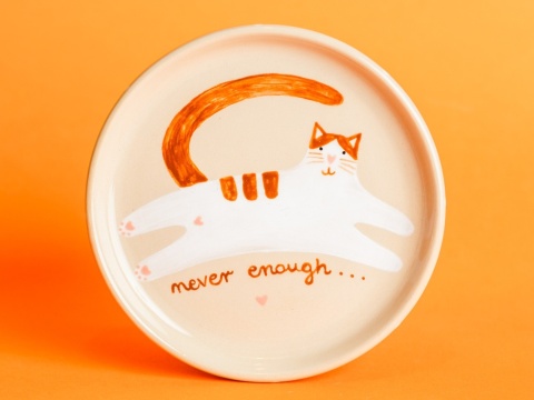 talerzyk - NEVER ENOUGH... - białokarmelowy kotek