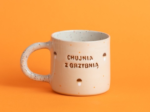 24. CHUJNIA Z GRZYBNIĄ - w grzybki + kropeczki pomarańczowe, brązowe