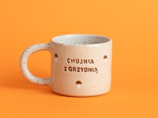 25. CHUJNIA Z GRZYBNIĄ - w grzybki + kropeczki pomarańczowe, brązowe