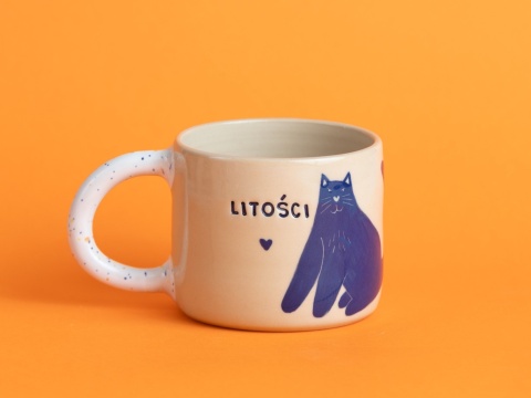 28. LITOŚCI - w granatowe koty, szkliwo w kropki na uchu