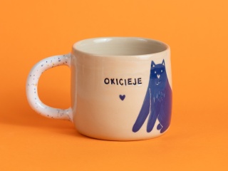 47. OKICIEJE - granatowy koty + szkliwo w ciapki