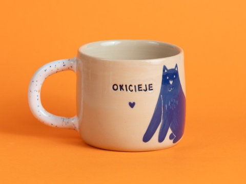 47. OKICIEJE - granatowy koty + szkliwo w ciapki