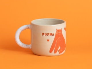 58. PURWA - w rude kotki + szkliwo w ciapki