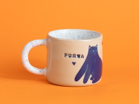 61. PURWA - w granatowe kotki + szkliwo ciapki